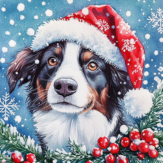 Large Size | Christmas Series: Red Fruiting Holly Pet Canvas