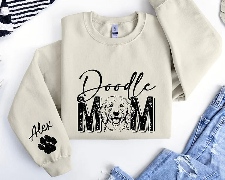 Custom Dog Mom Sweatshirt, Personalized Dog Photo Print T-shirt Sweatshirt Hoodie