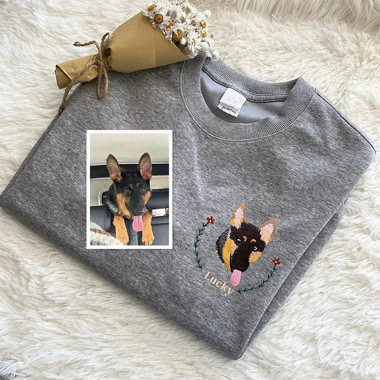 Custom Pet From Your Photo Embroidered Sweatshirt,Hoodie