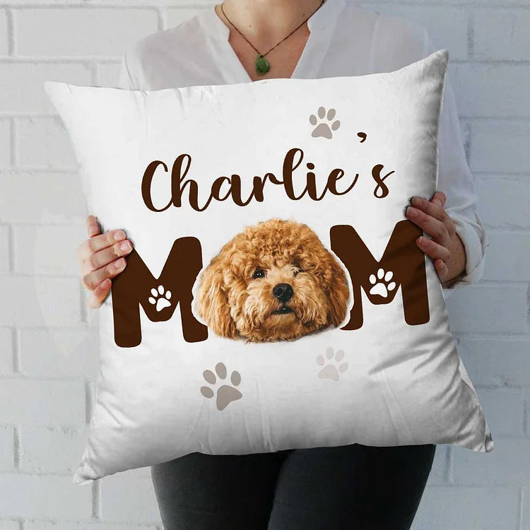 Personalized Dog Mom Pillow With Dog Face