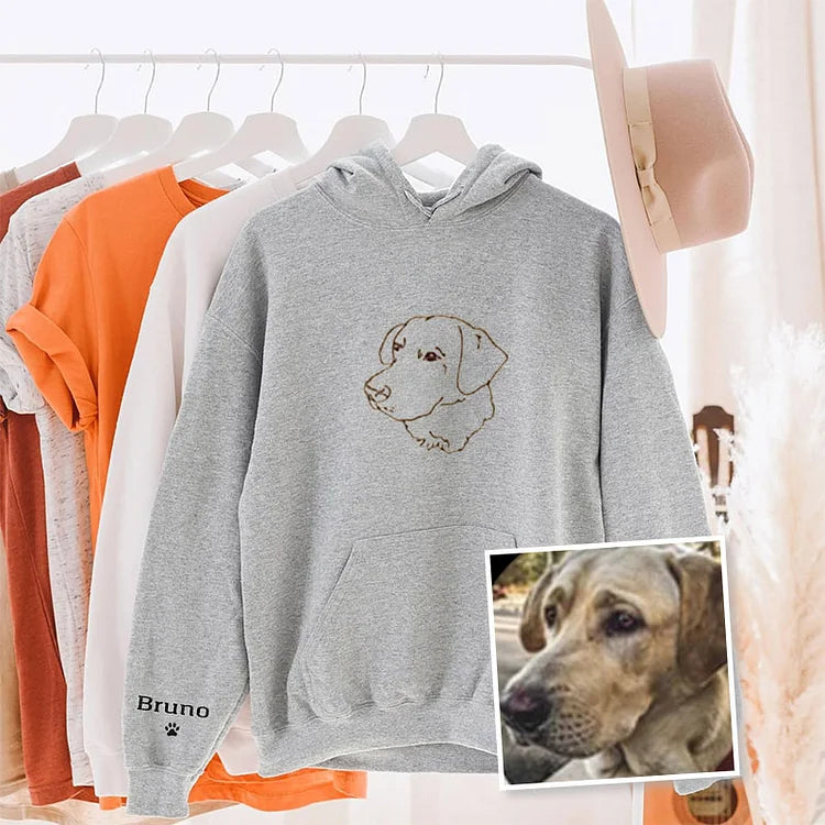 Custom Pet Embroidered Sweatshirt,Custom Dog Portrait