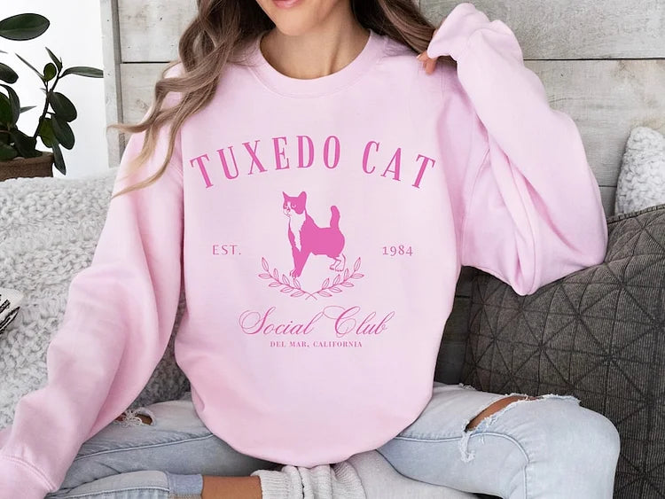 Custom Cat Social Club Name Sweatshirt T-shirt Hoodie