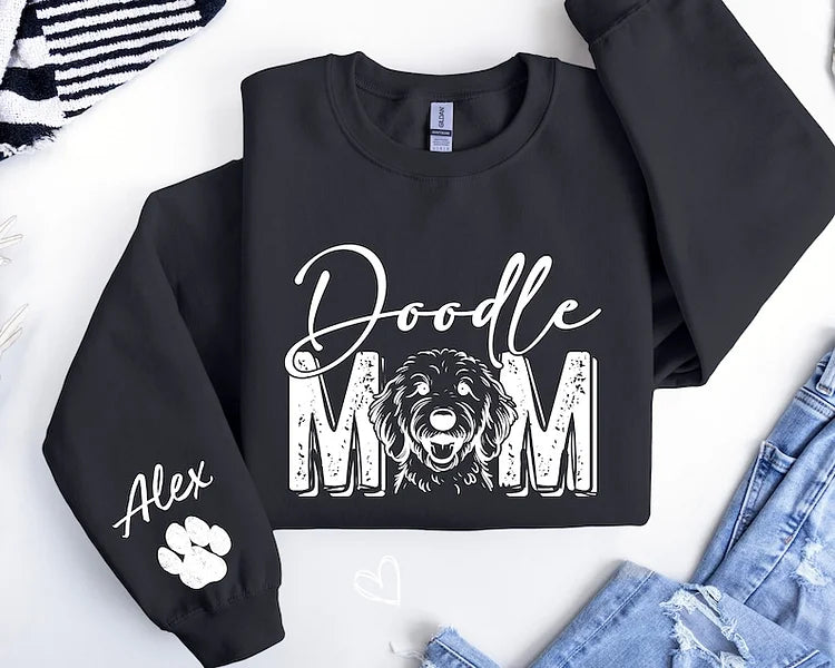 Custom Dog Mom Sweatshirt, Personalized Dog Photo Print T-shirt Sweatshirt Hoodie