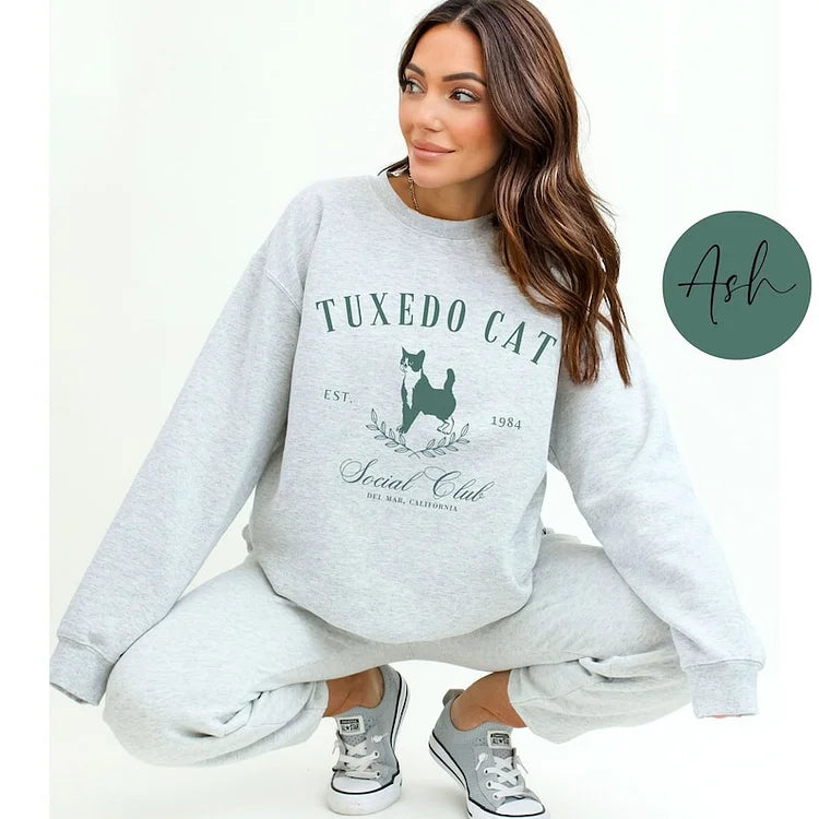 Custom Cat Social Club Name Sweatshirt T-shirt Hoodie