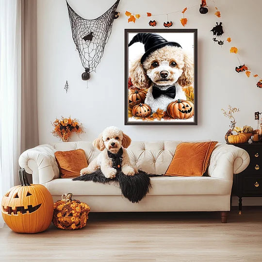 Halloween Series: Autumn Leaves Style Pet Texture Canvas