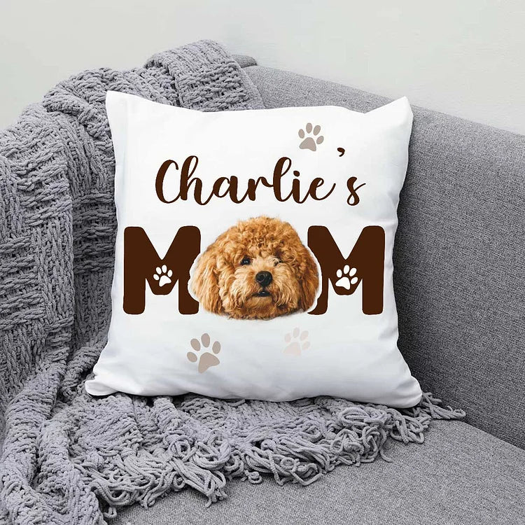 Personalized Dog Mom Pillow With Dog Face