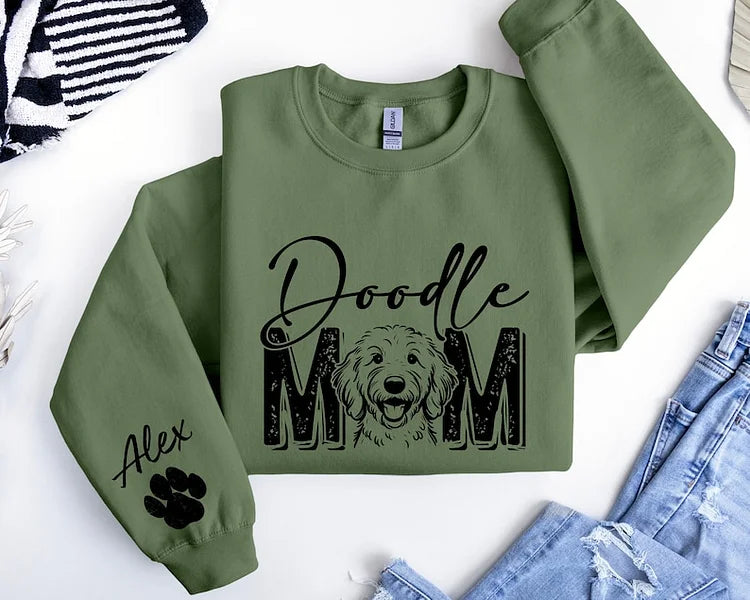 Custom Dog Mom Sweatshirt, Personalized Dog Photo Print T-shirt Sweatshirt Hoodie