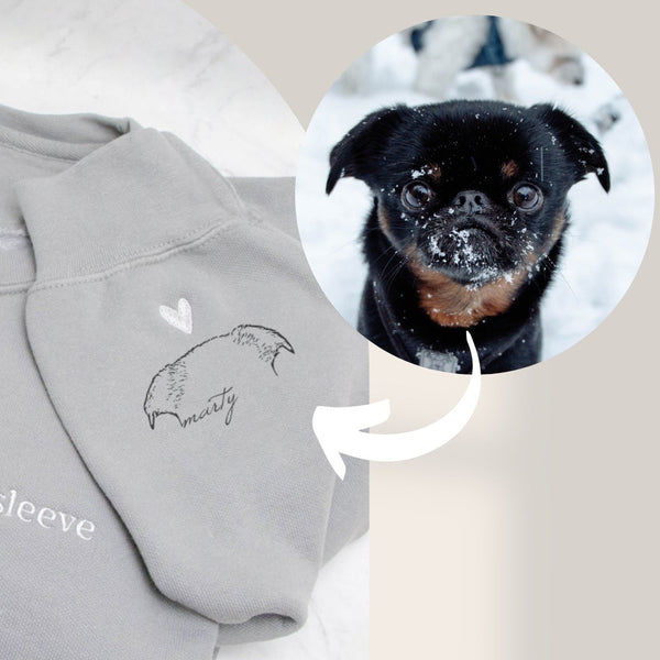 Personalized I Wear My Heart on My Sleeve Embroidered Pet Ears