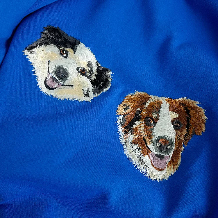 Custom Premium Handcrafted Pet Photo Embroidery T-shirt Sweatshirt Hoodie