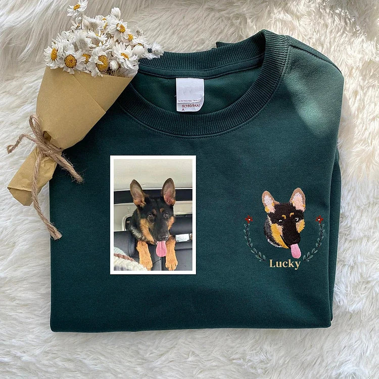 Custom Pet From Your Photo Embroidered Sweatshirt,Hoodie