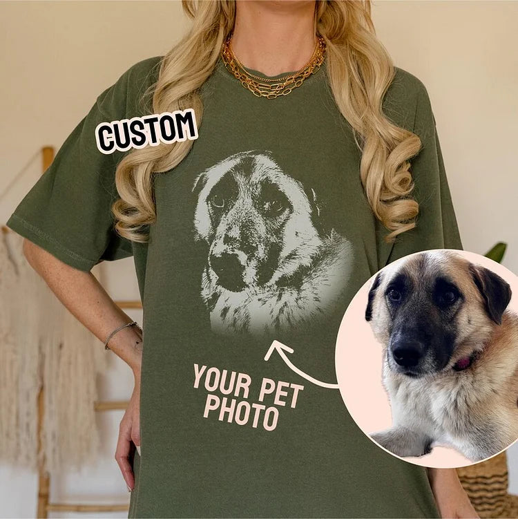 Custom Dog Shirt, Your Pet Photo Print T-shirt Sweatshirt Hoodie