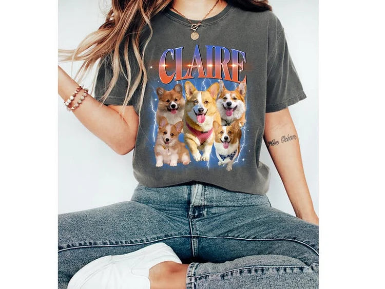 Custom Retro Dog Shirt, Personalized Pet Tee