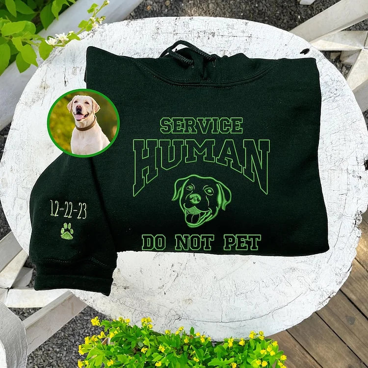 Embroidered Service Human Do Not Pet Sweatshirt