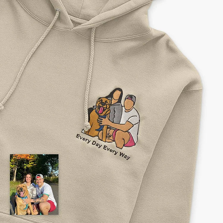 Custom Embroidered Pet From Your Photo Sweatshirt Hoodie T-shirt