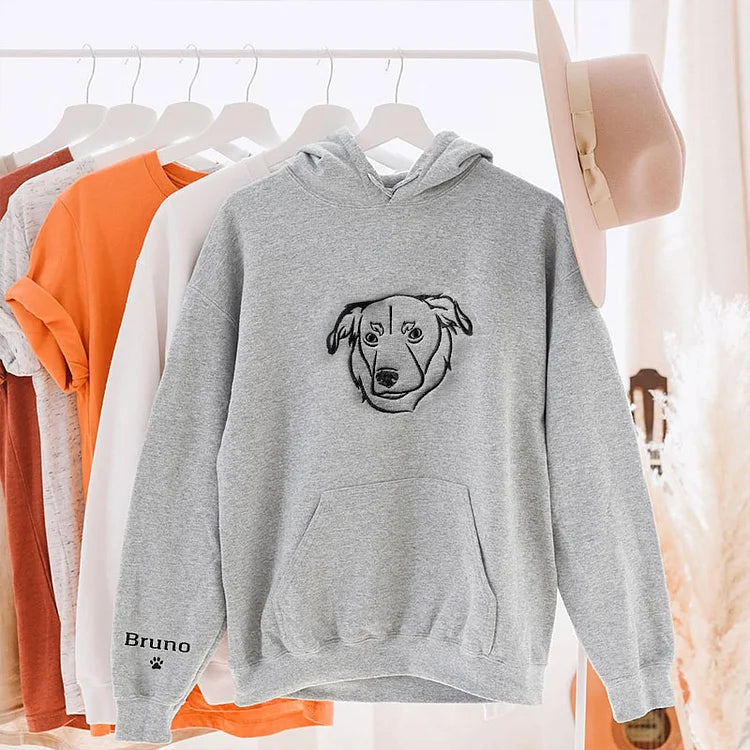 Personalized Pet Embroidered Sweatshirt Hoodie T-shirt