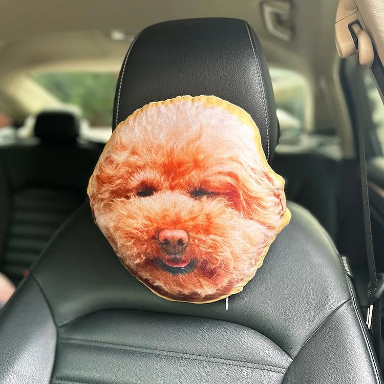 Custom Dog Face Car Neck Pillow