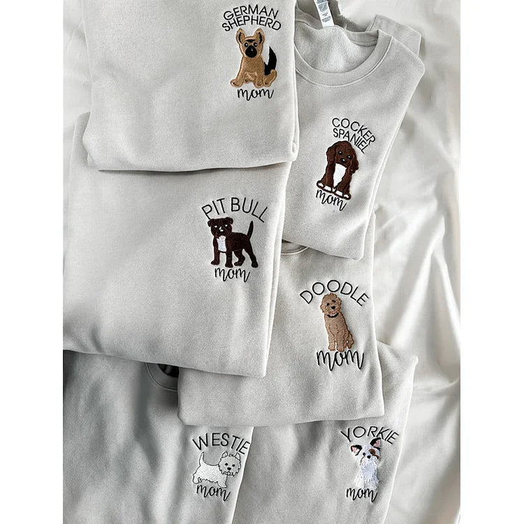 Custom Pet Portrait Embroidered T-shirt Sweatshirt Hoodie