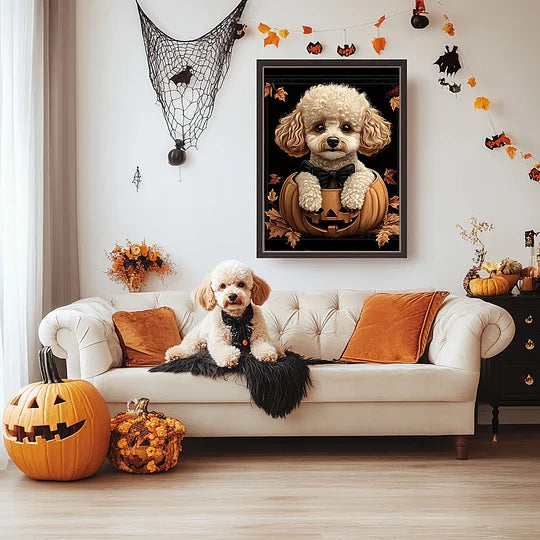 Halloween Series: Vintage Frame Style Pet Texture Canvas