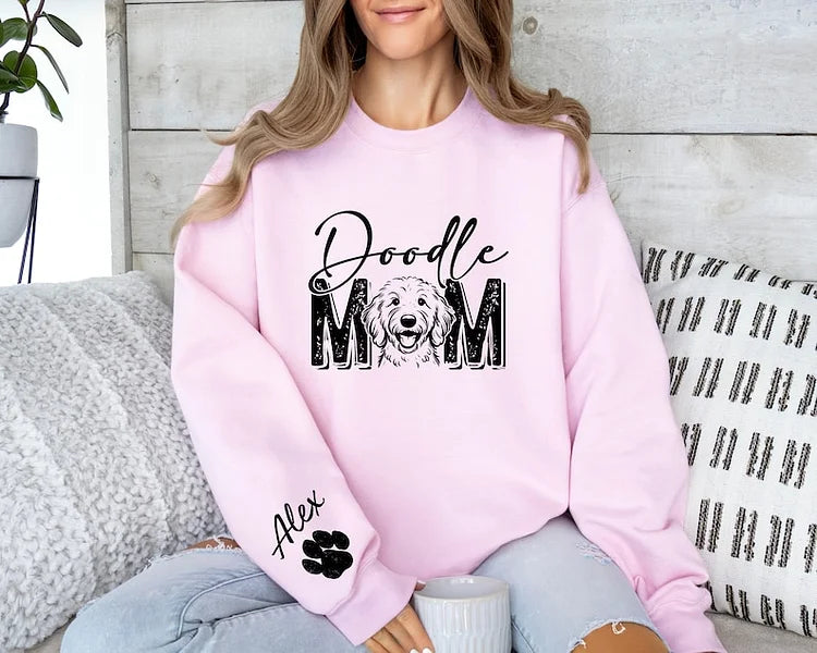 Custom Dog Mom Sweatshirt, Personalized Dog Photo Print T-shirt Sweatshirt Hoodie