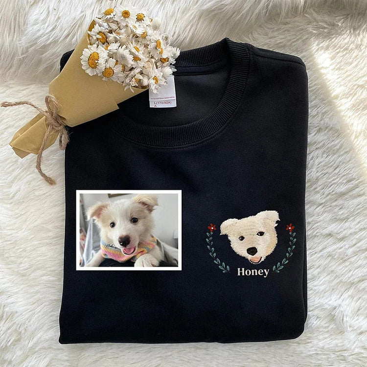 Custom Pet From Your Photo Embroidered Sweatshirt,Hoodie