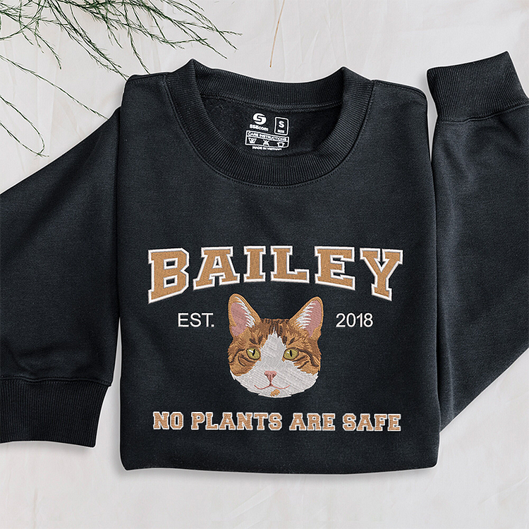 Personalized Embroidered Pet Sweatshirt with Pets Name, Custom Text