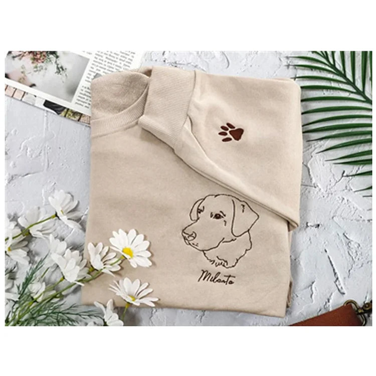 Custom Pet Embroidered Sweatshirt,Custom Dog Portrait