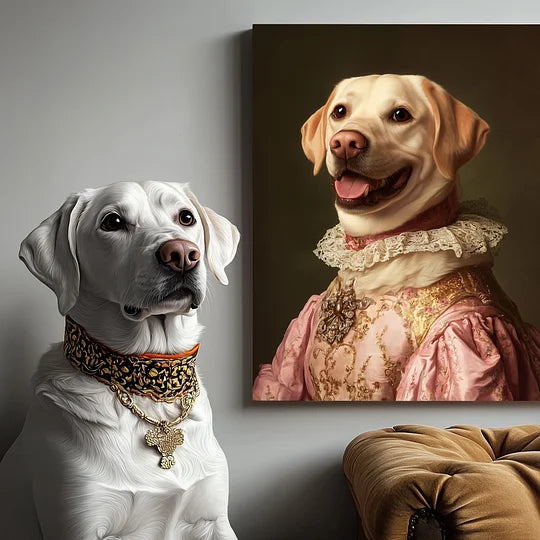 The Renaissance: Custom Pet Portrait Texture Canvas