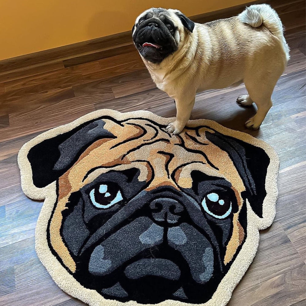 CUSTOM PET RUG - Flock Rug - Personalized Pet Dog Portrait Rug