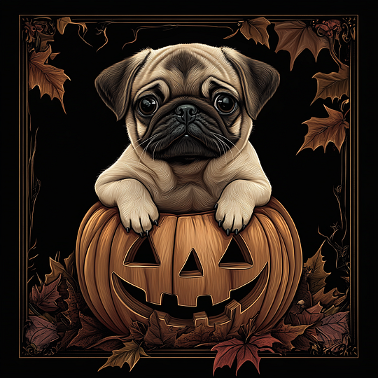 Halloween Series: Vintage Frame Style Pet Canvas