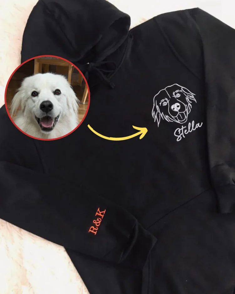 Personalized Pet Embroidered Sweatshirt Hoodie T-shirt