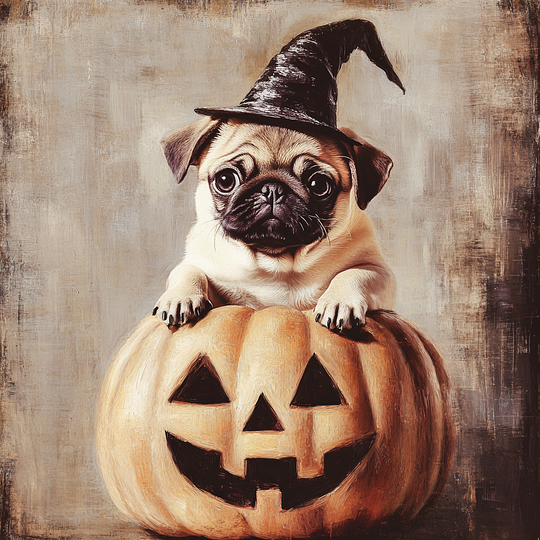 Halloween Series: Vintage Fading Style Pet Canvas