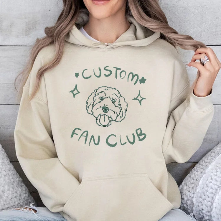 Custom Pet Portrait Outline Embroidered Hoodie T-shirt Sweatshirt