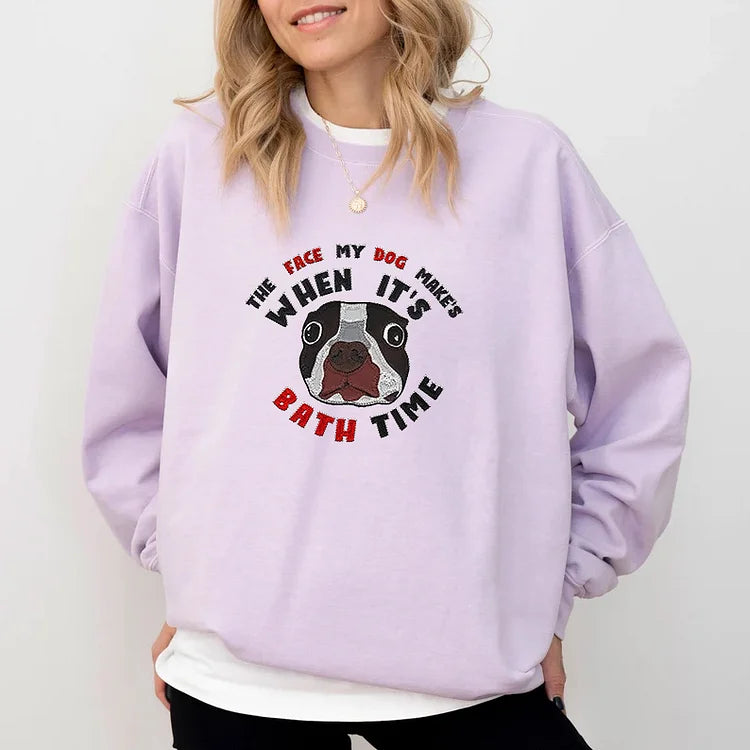 The Face My Dog Makes Custom Funny Dog Face Embroidered Tee Hoodie Sweatshirt