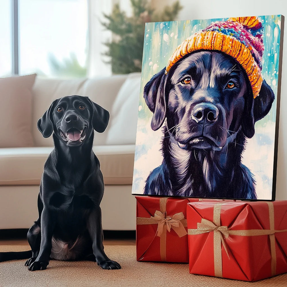 Christmas Series: Woolen Knit Cap Pet Canvas