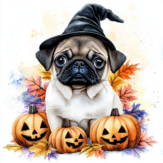 Large Size | Halloween Series: Autumn Leaves Style Pet Canvas