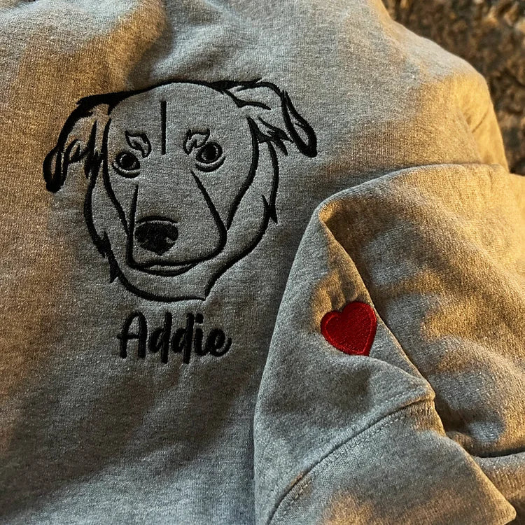 Personalized Pet Embroidered Sweatshirt Hoodie T-shirt