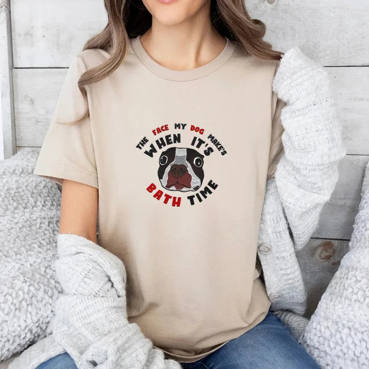 The Face My Dog Makes Custom Funny Dog Face Embroidered Tee Hoodie Sweatshirt