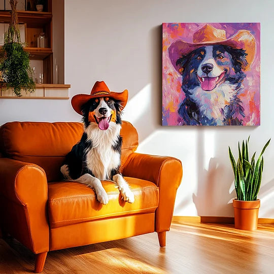 CowBoy Pet Texture Canvas