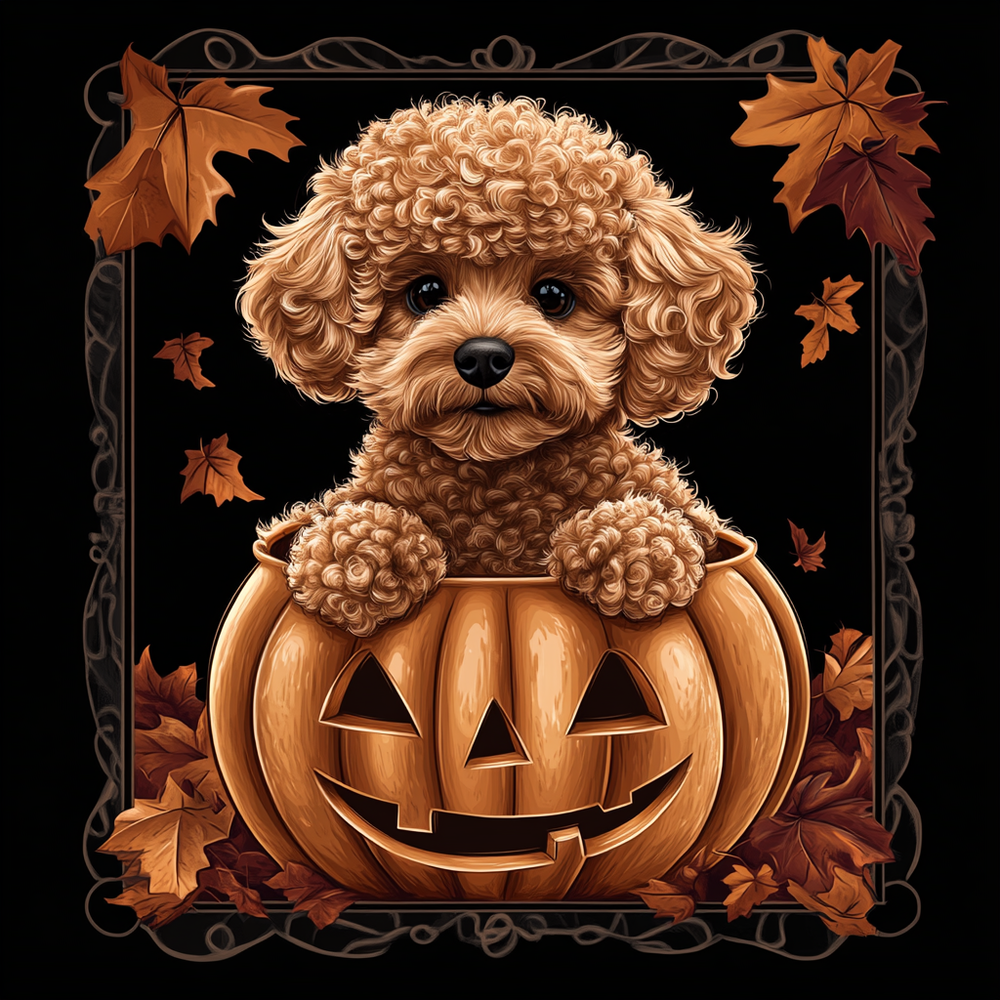 Large Size | Halloween Series: Vintage Frame Style Pet Canvas