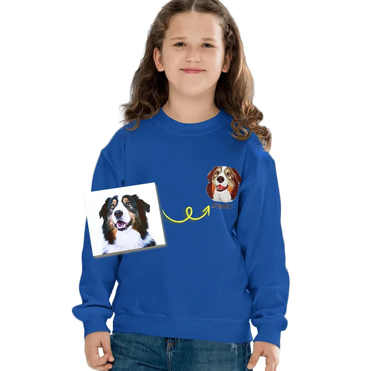 Personalized Pet Portrait Embroidered Sweatshirt