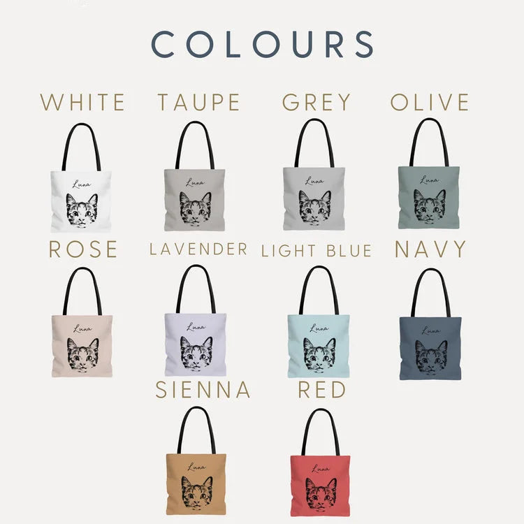 Custom Pet Tote Bag - Pet Photo + Name