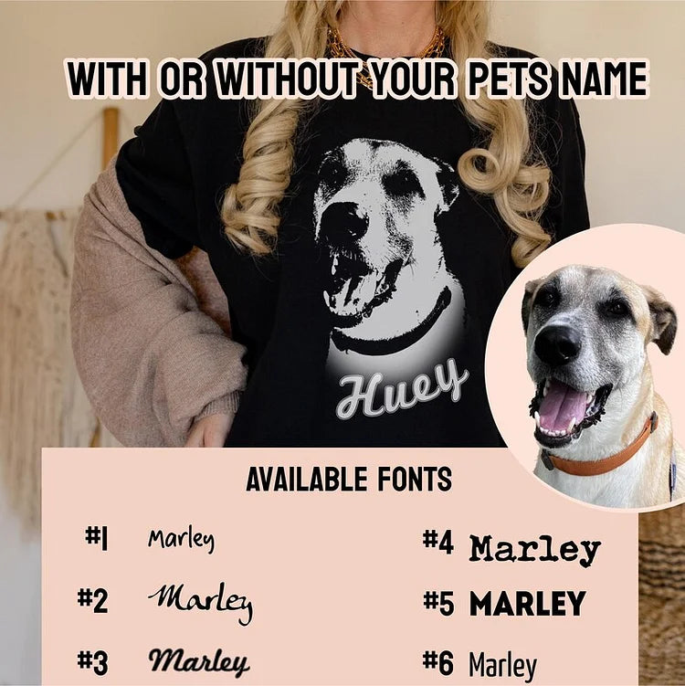 Custom Dog Shirt, Your Pet Photo Print T-shirt Sweatshirt Hoodie