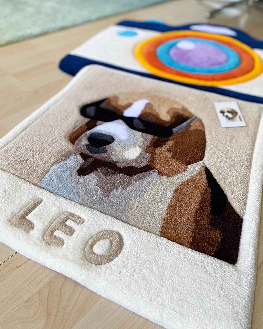 Custom Snapshot Hand Flock Rug | Personalized Pet Rug