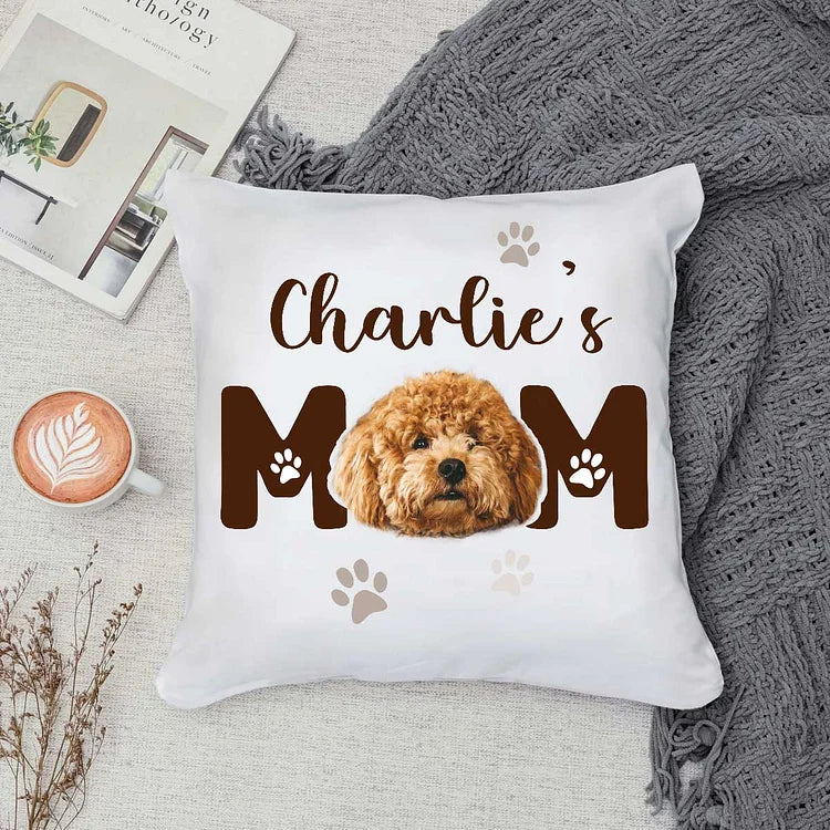 Personalized Dog Mom Pillow With Dog Face