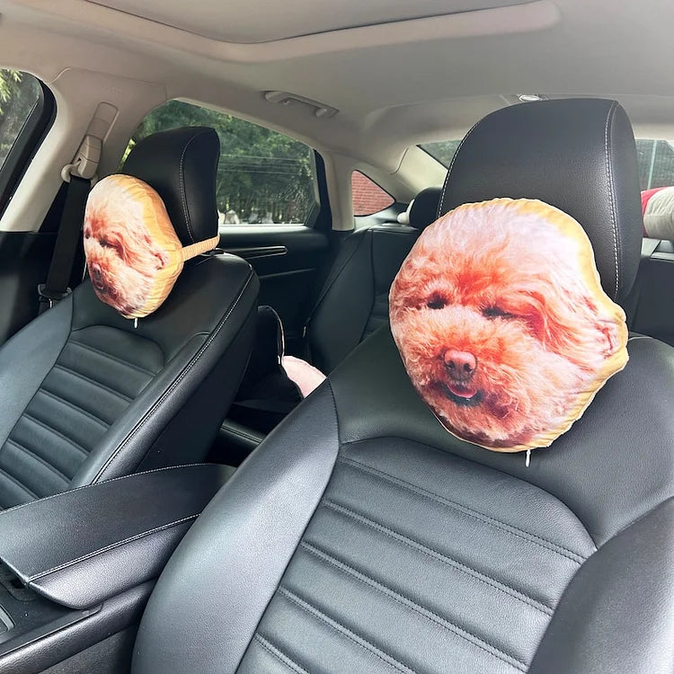 Custom Dog Face Car Neck Pillow