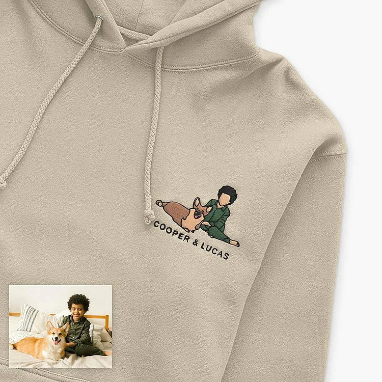 Custom Embroidered Pet From Your Photo Sweatshirt Hoodie T-shirt