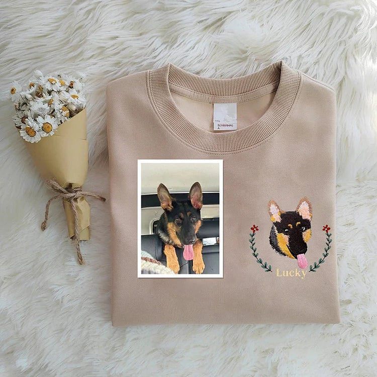 Custom Pet From Your Photo Embroidered Sweatshirt,Hoodie