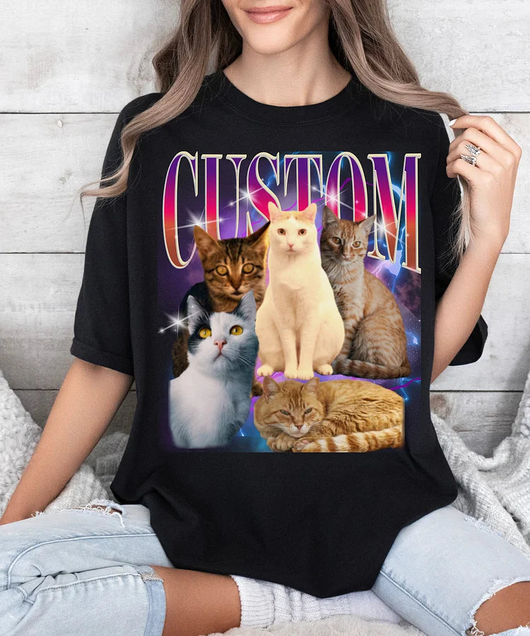 Custom Pet Shirt Retro 90's Custom Vintage Printing Unisex T-shirt Sweatshirt Hoodie