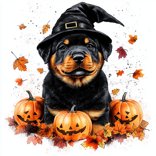 Halloween Series: Autumn Leaves Style Pet Texture Canvas