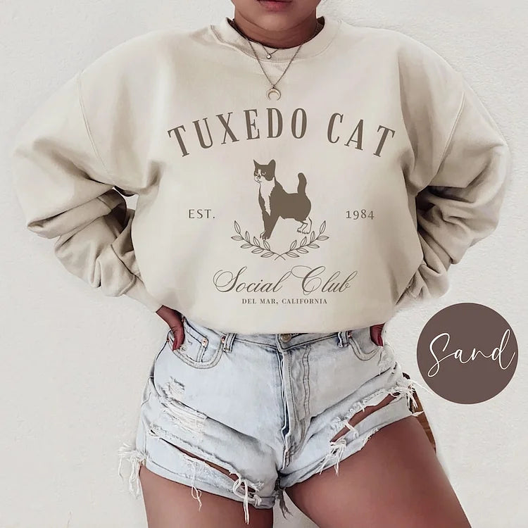 Custom Cat Social Club Name Sweatshirt T-shirt Hoodie